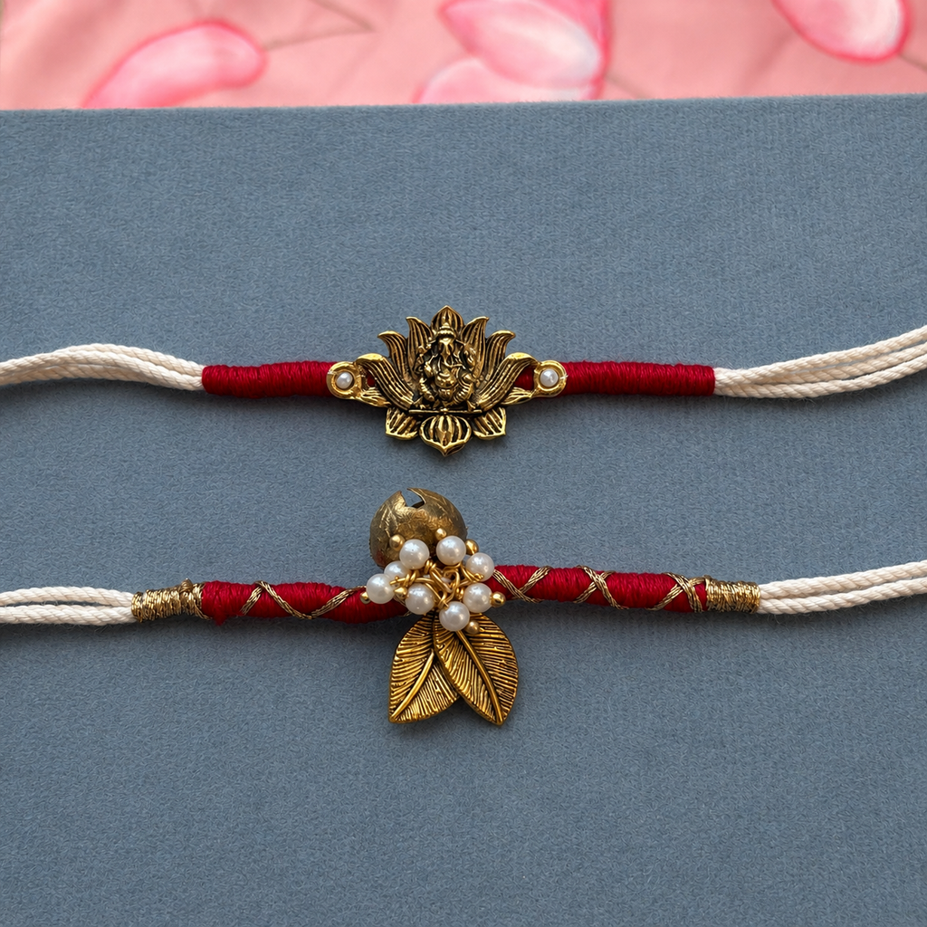 Ganesh Pallav Rakhi Set