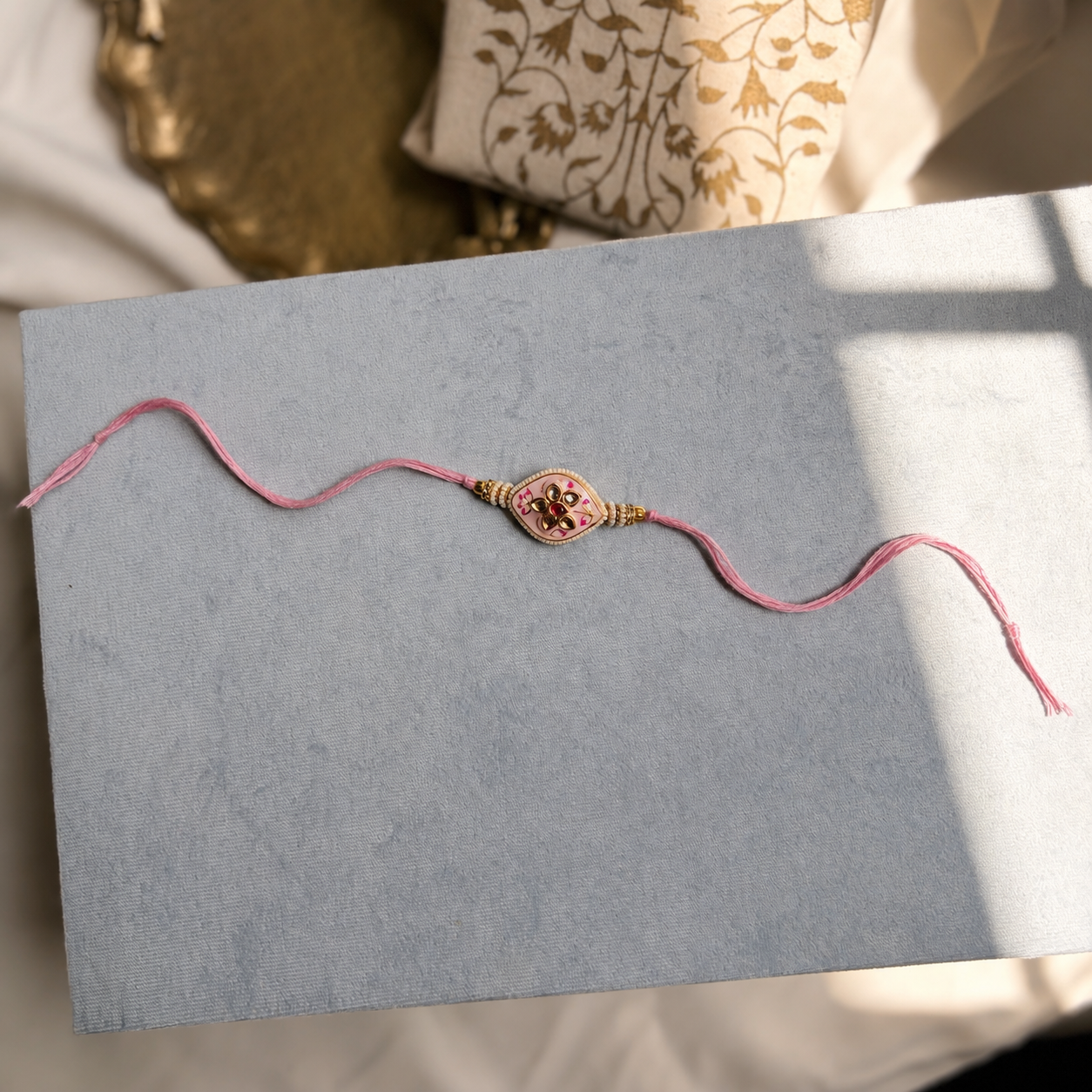 Floral Kundan Rakhi